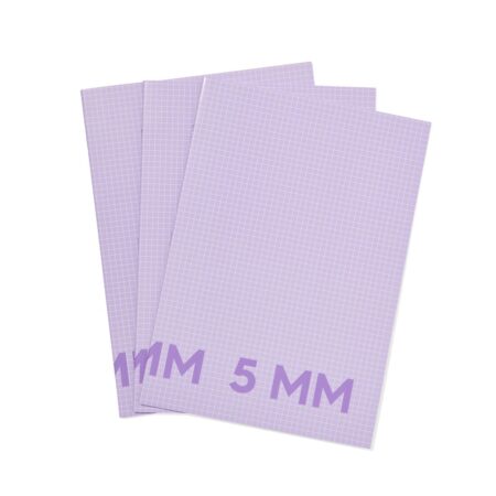 HEMA Schriften lila A4 geruit 5mm - 3 stuks (lila) | HEMA