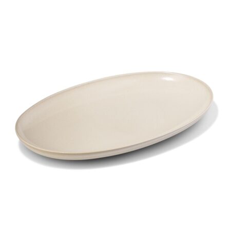HEMA Serveerschaal 20 x 32 x 3cm Puur aardewerk gebroken wit (gebroken wit) | HEMA