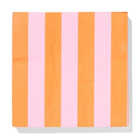 HEMA Servetten 33x33cm papier strepen - 20 stuks (roze) | HEMA