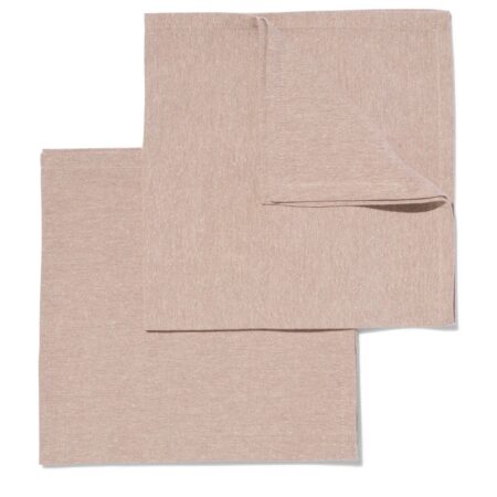 HEMA Servetten beige met glitters chambray katoen 47x47 - 2 stuks (zand) | HEMA