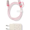 HEMA Set kabel & lader 1.5m bloemen (multicolor) | HEMA