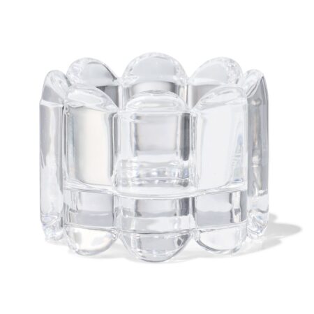 Sfeerlichthouder glas XS ribbel transparant