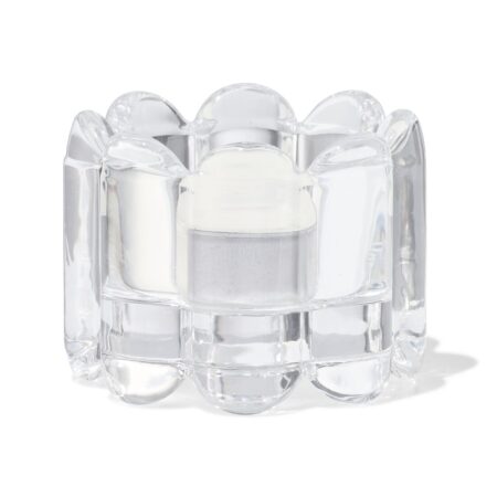 HEMA Sfeerlichthouder glas XS ribbel transparant (transparant) | HEMA