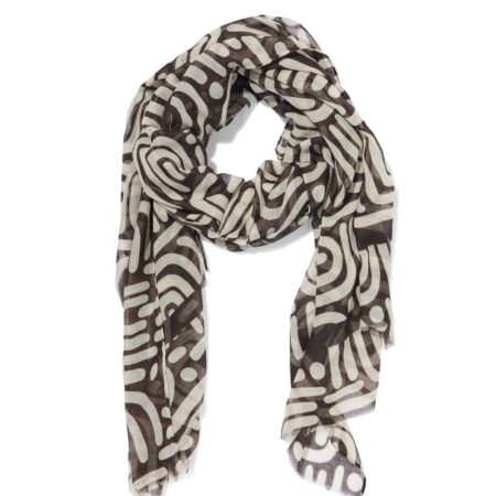 HEMA Sjaal 80x185cm sjaal abstract (bruin) | HEMA