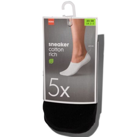 HEMA Sneakersokken 5 paar zwart | HEMA