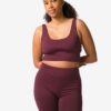 HEMA Sportbh light support zonder beugel bordeauxrood (bordeauxrood) | HEMA