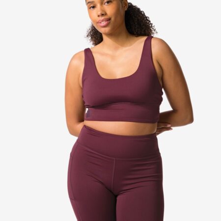 HEMA Sportbh light support zonder beugel bordeauxrood (bordeauxrood) | HEMA