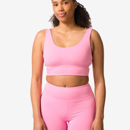 HEMA Sportbh light support zonder beugel roze (roze) | HEMA