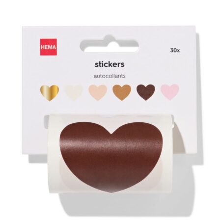 HEMA Stickers 4cm hart - 30 stuks (multicolor) | HEMA