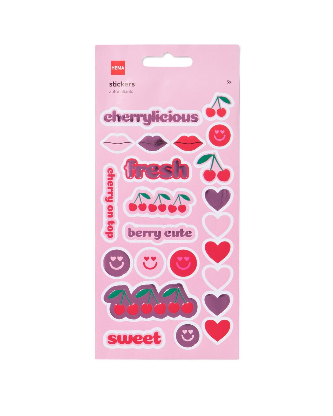 HEMA Stickervellen 22.2x12cm luipaard - 3 stuks (roze) | HEMA