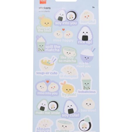 HEMA Stickervellen 22x10cm dumplings - 3 stuks (multicolor) | HEMA