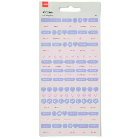 HEMA Stickervellen voor planner - 6 stuks | HEMA