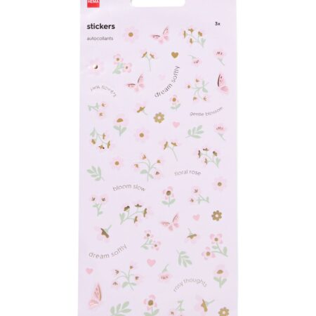 HEMA Stickervellen22.2x12cm bloemen - 3 stuks (multicolor) | HEMA