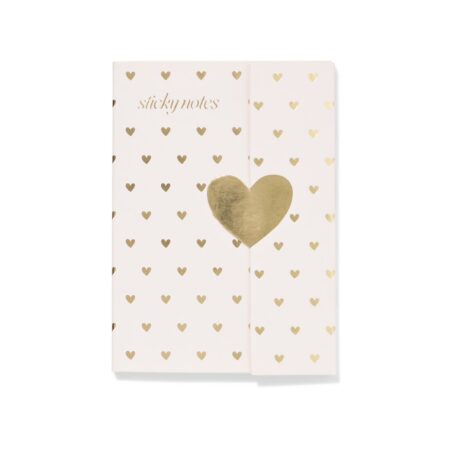 HEMA Sticky notes 14.7x10.5x0.8cm hartjes (gebroken wit) | HEMA