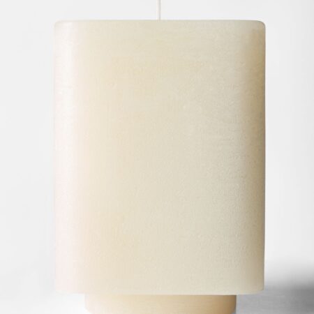 Stompkaars 9x9x13cm rustiek ivoor