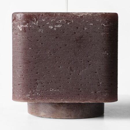 Stompkaars 9x9x9cm rustiek donkerbruin