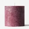 Stompkaars ⌀10x10cm rustiek aubergine