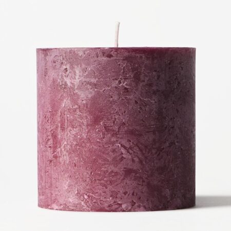 Stompkaars ⌀10x10cm rustiek aubergine