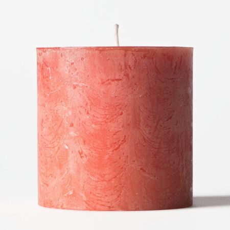 Stompkaars ⌀10x10cm rustiek donkeroranje
