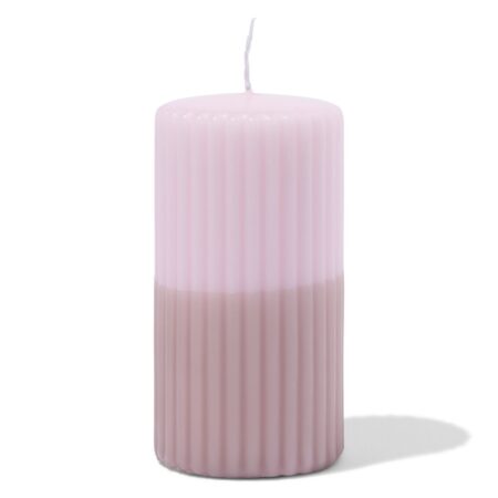 HEMA Stompkaars ⌀7x13cm ribbel naturel-lichtroze (lichtroze) | HEMA