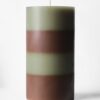 Stompkaars ⌀7x13cm strepen bruin-groen