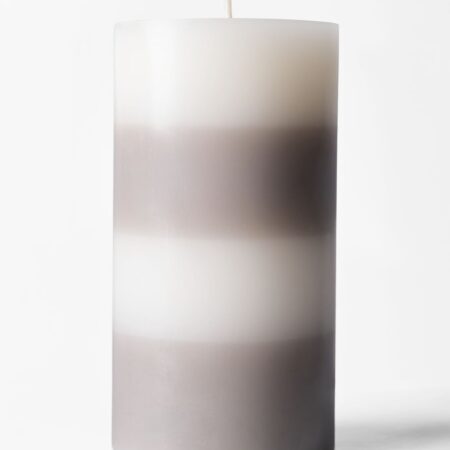 Stompkaars ⌀7x13cm strepen naturel-ivoor (naturel)