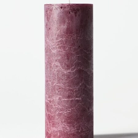 Stompkaars ⌀7x19cm rustiek aubergine