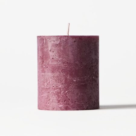 Stompkaars ⌀7x8cm rustiek aubergine