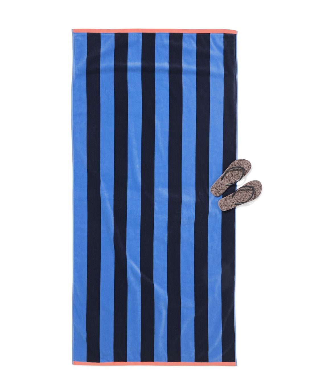 HEMA Strandlaken 90x180cm velours strepen (blauw) | HEMA