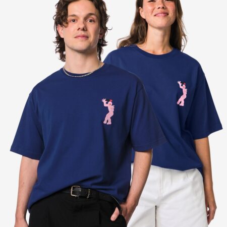 HEMA T-shirt voor volwassenen Pride donkerblauw (donkerblauw) | HEMA
