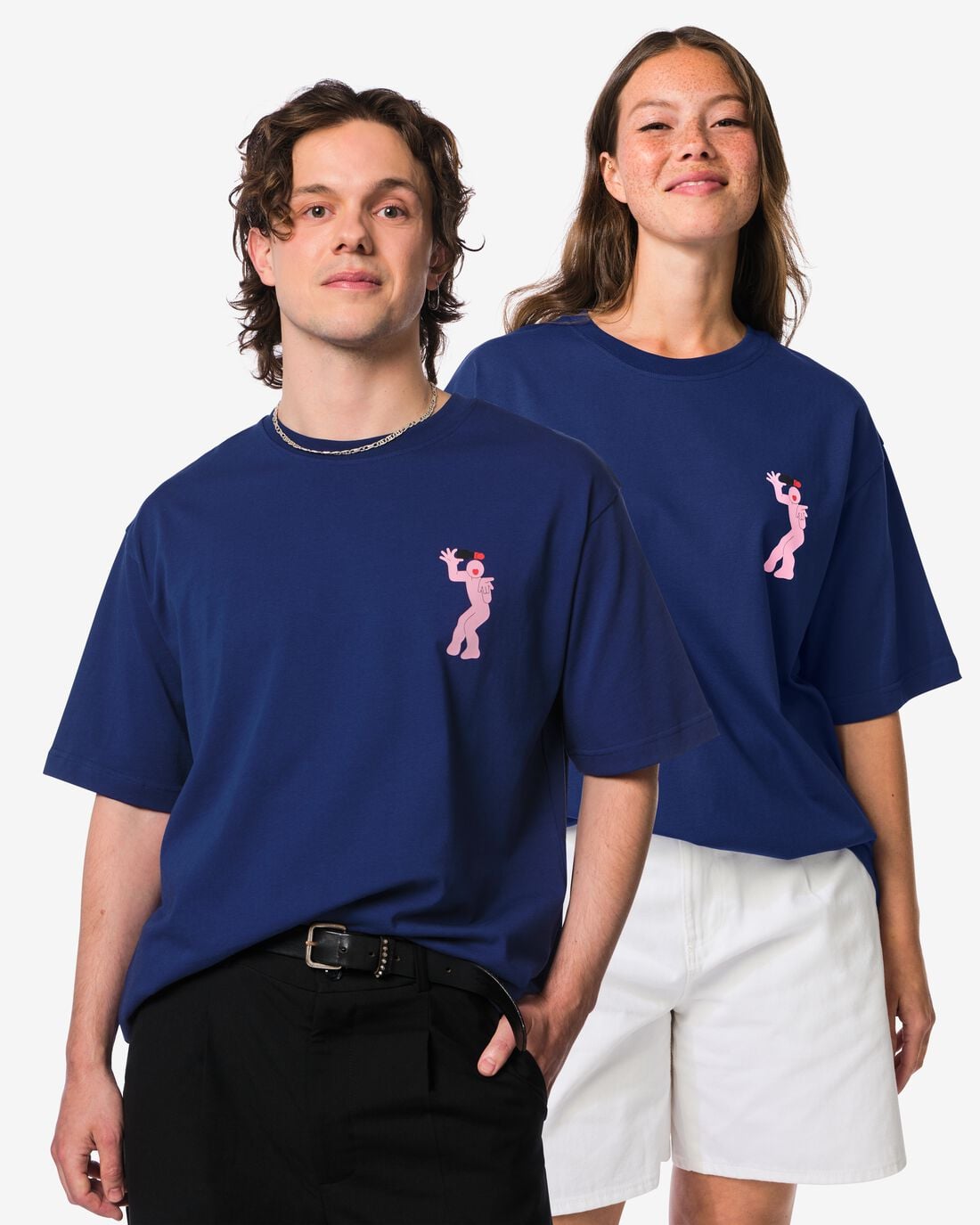 HEMA T-shirt voor volwassenen Pride donkerblauw (donkerblauw) | HEMA
