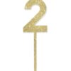 Taartdecoratie herbruikbaar cijfer 2 (goud)