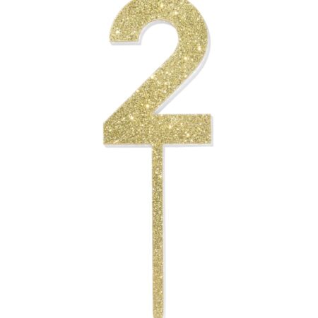 HEMA Taartdecoratie herbruikbaar cijfer 2 (goud) | HEMA