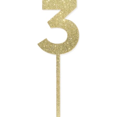 HEMA Taartdecoratie herbruikbaar cijfer 3 (goud) | HEMA