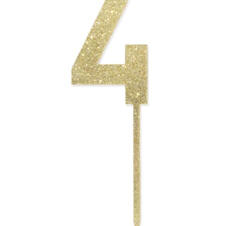 HEMA Taartdecoratie herbruikbaar cijfer 4 (goud) | HEMA