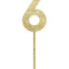 Taartdecoratie herbruikbaar cijfer 6 (goud)