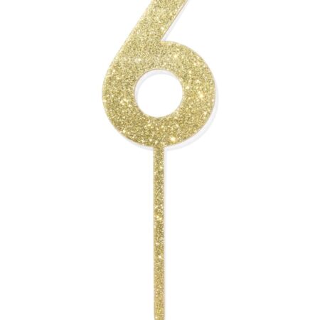 HEMA Taartdecoratie herbruikbaar cijfer 6 (goud) | HEMA