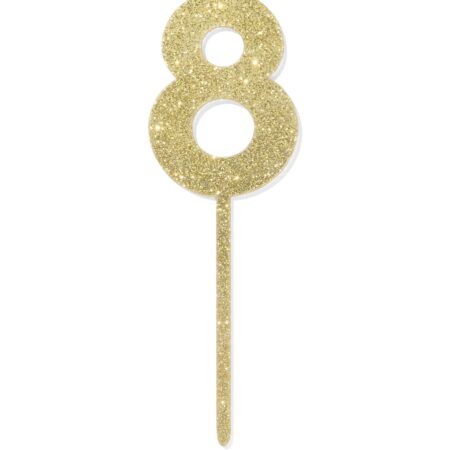 HEMA Taartdecoratie herbruikbaar cijfer 8 (goud) | HEMA