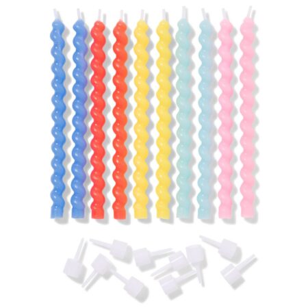 HEMA Taartkaarsjes 15cm twist - 10 stuks (multicolor) | HEMA