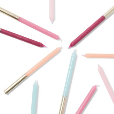 HEMA Taartkaarsjes 16cm pastel met goud - 10 stuks | HEMA