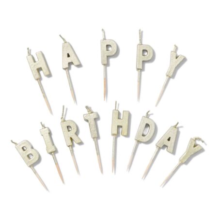 HEMA Taartkaarsjes H-A-P-P-Y B I-R-T-H-D-A-Y (goud) | HEMA