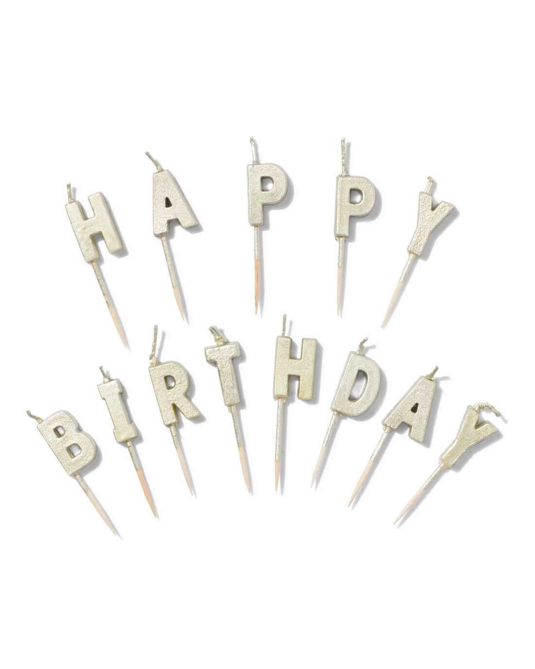 HEMA Taartkaarsjes H-A-P-P-Y B I-R-T-H-D-A-Y (goud) | HEMA
