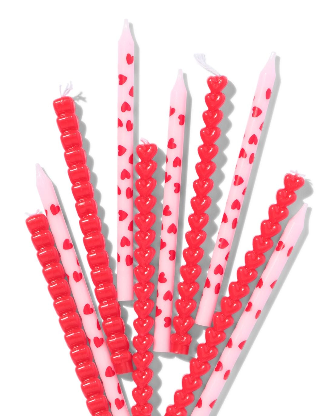 HEMA Taartkaarsjes hart 10 stuks (rood) | HEMA