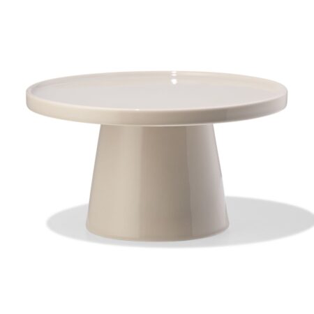 HEMA Taartplateau Ø18cm Knap new bone china grijs (grijs) | HEMA
