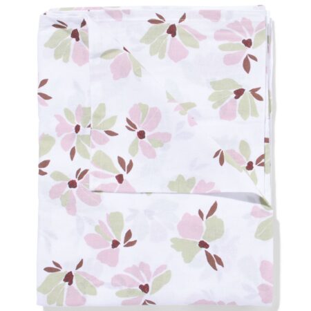 Tafelkleed 140x240cm katoen bloemen roze-groen (roze)