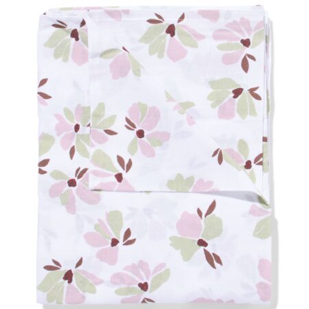 HEMA Tafelkleed 140x240cm katoen bloemen roze-groen (roze) | HEMA