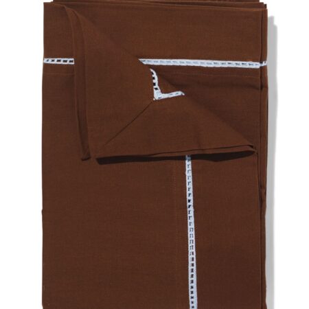 Tafelkleed 240x140cm katoen broderie bruin