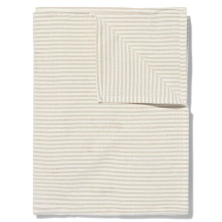 HEMA Tafelkleed katoen 140x240 beige streep (zand) | HEMA
