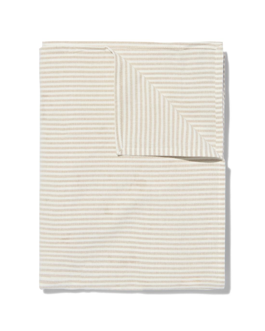 HEMA Tafelkleed katoen 140x240 beige streep (zand) | HEMA