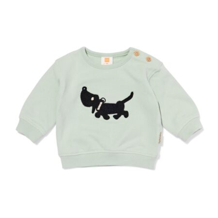 HEMA Takkie babytrui sweatstof groen (groen) | HEMA